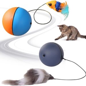 Interactive Cat Ball Toy Automatic Moving Dog Cat Balls Motion Activate Electric Cat Toy Cat Enrichment Toys For Bored Indoor Cats Dogs Smart Self Rolling Cat Ball Toys