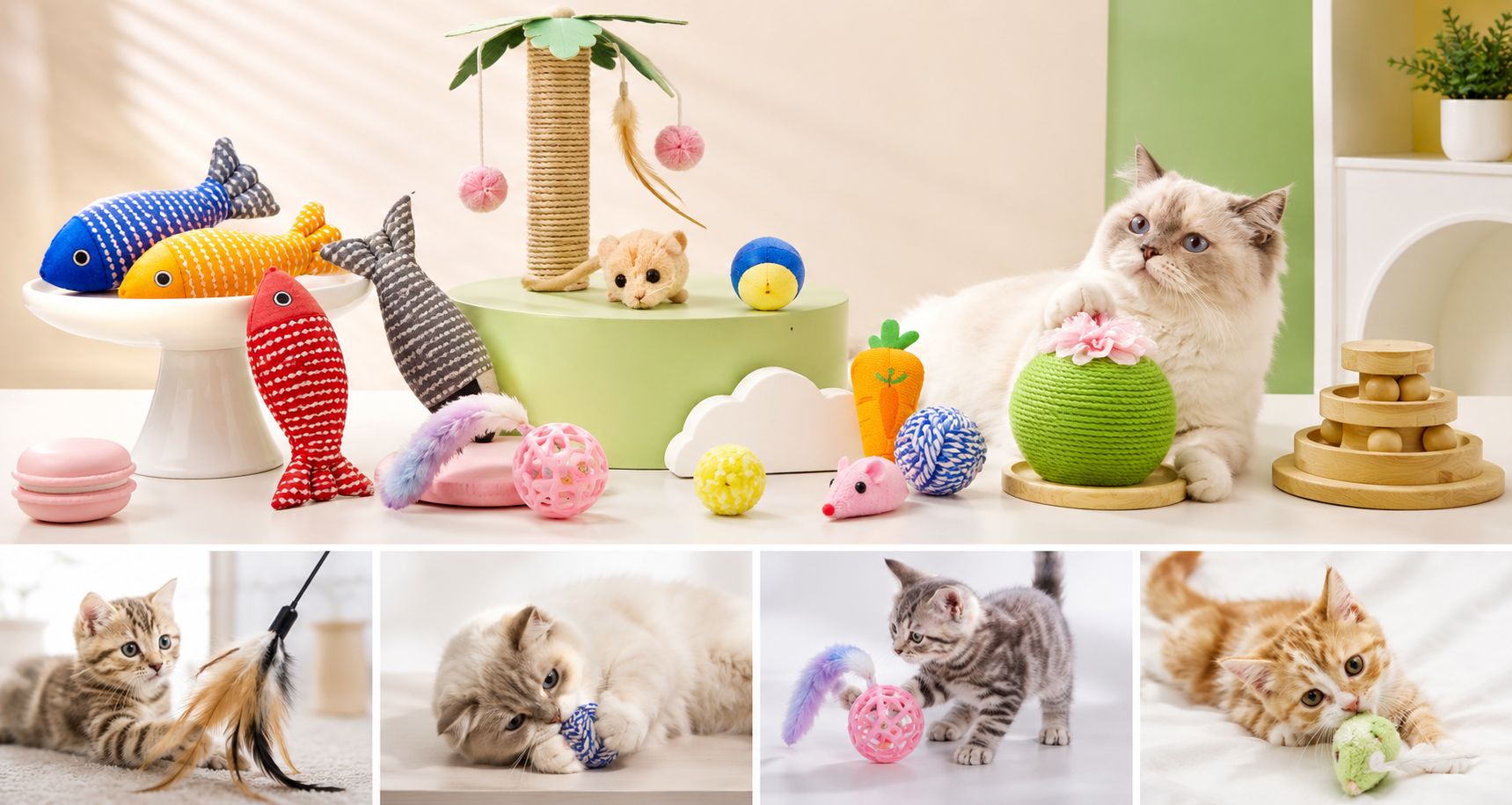 Cat toys and playful pet products