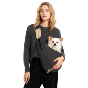 Hands-Free Puppy Travel Sling | Adjustable Crossbody Pet Carrier for Small Dog Kitten Safety | Deep Pocket Oxford Bag