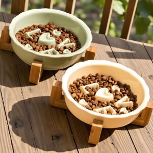 Handmade Ceramic Slow Feeder Pet Bowl – Patented Design
