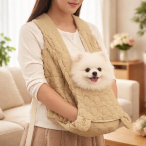 Hands Free Dog Carrier Vest, Breathable Mesh Pet Sling Bag for Small Dogs Cats, Puppy Travel Chest Pack, Dog Mom Gift, Anxiety Relief Carrie