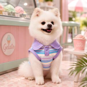 Pastel Striped Dog Shirt - Purple Pet Tank Top