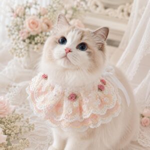 Floral Lace Pet Collar - Dog Wedding Accessory